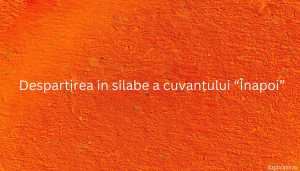 Despartirea in silabe a cuvantului “Înapoi”