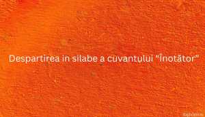 Despartirea in silabe a cuvantului “Înotător”