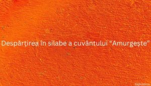 Despărțirea în silabe a cuvântului “Amurgește”