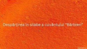 Despărțirea în silabe a cuvântului “Bărbieri”
