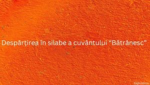 Despărțirea în silabe a cuvântului “Bătrânesc”