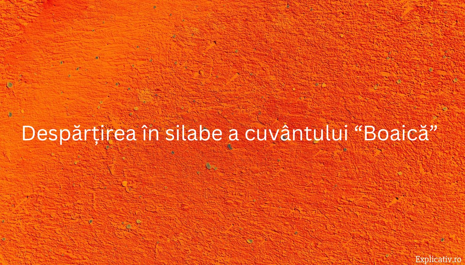 Despărțirea în silabe a cuvântului “Boaică”
