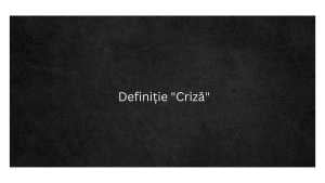 Definiție Criză
