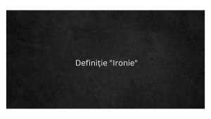 Definiție Ironie