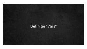 Definiție Vărs