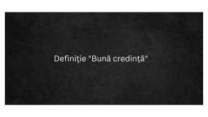 Definiție Bună credință