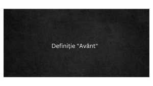 Definiție Avânt