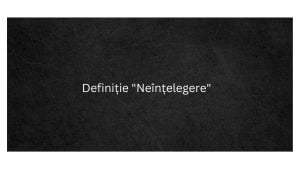 Definiție Neînțelegere