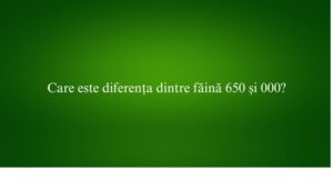 Care este diferența dintre făină 650 și 000