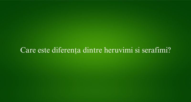 Care este diferența dintre heruvimi si serafimi