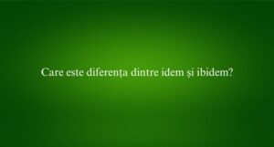 Care este diferența dintre idem și ibidem