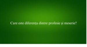 Care este diferența dintre profesie și meserie