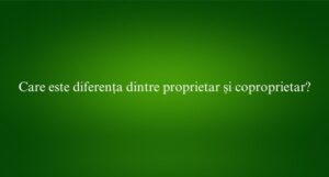 Care este diferența dintre proprietar și coproprietar