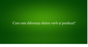 Care este diferența dintre verb și predicat