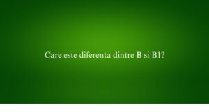 Care este diferenta dintre B si B1