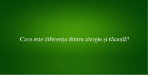 Care este diferența dintre alergie și răceală
