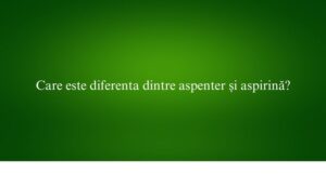 Care este diferenta dintre aspenter și aspirină