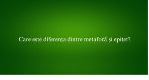 Care este diferența dintre metaforă și epitet