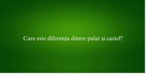 Care este diferența dintre palat și castel
