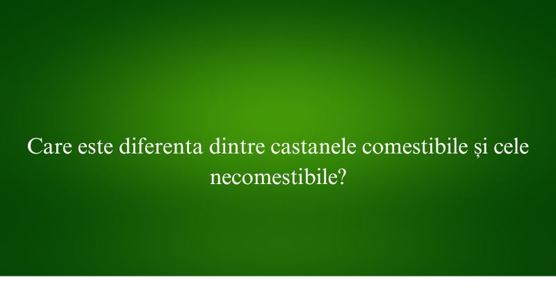 Care este diferenta dintre castanele comestibile și cele necomestibile