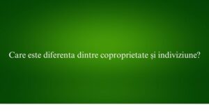 Care este diferenta dintre coproprietate și indiviziune
