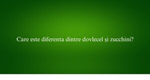 Care este diferenta dintre dovlecel și zucchini
