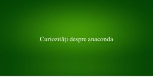 Curiozități despre anaconda