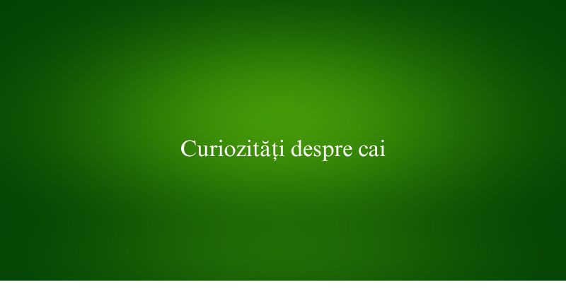 Curiozități despre cai