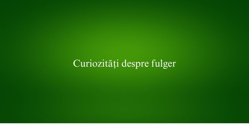 Curiozități despre fulger