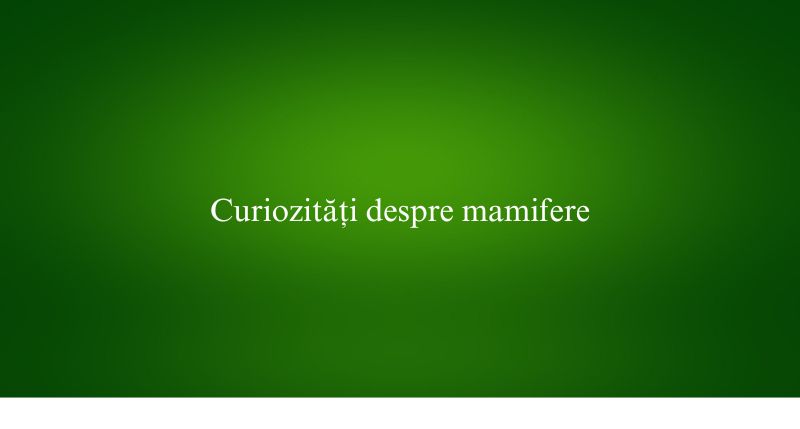 Curiozități despre mamifere