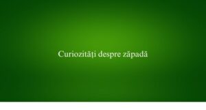 Curiozități despre zăpadă