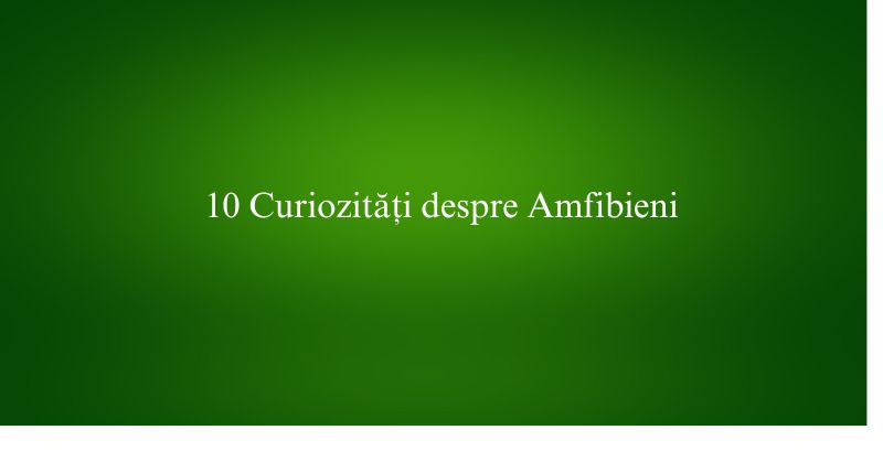 10 Curiozități despre Amfibieni