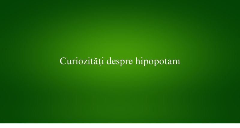 Curiozități despre hipopotam