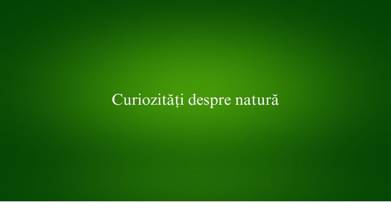 Curiozități despre natură
