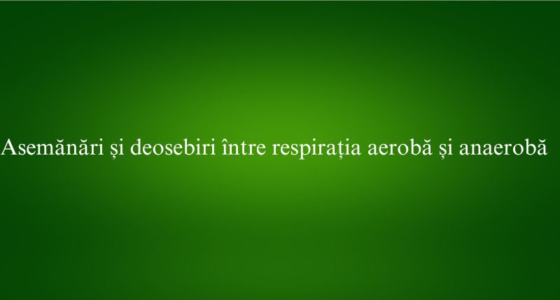 Asemănări și deosebiri între respirația aerobă și anaerobă