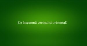 Ce înseamnă vertical și orizontal