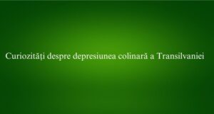 Curiozități despre depresiunea colinară a Transilvaniei