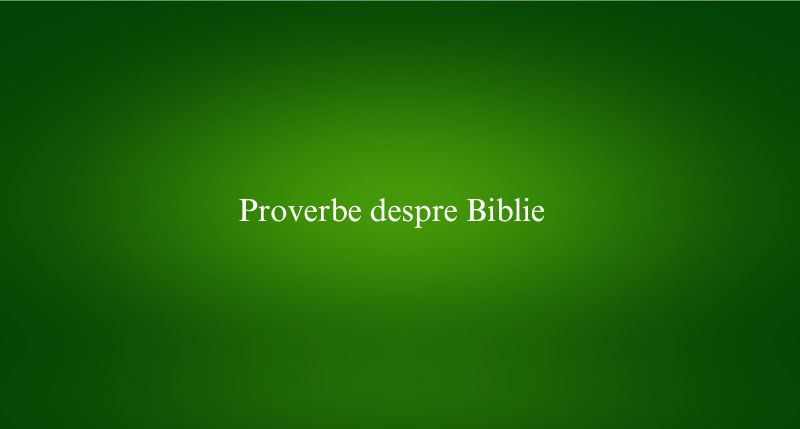 Proverbe despre Biblie