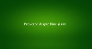 Proverbe despre bine și rău