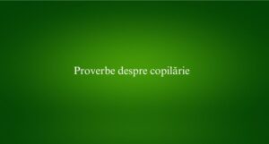 Proverbe despre copilărie