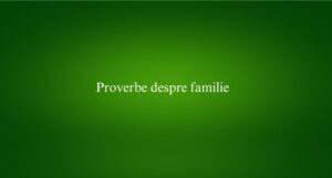 Proverbe despre familie