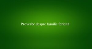 Proverbe despre familie fericită