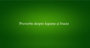 Proverbe despre legume și fructe