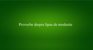 Proverbe despre lipsa de modestie