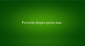 Proverbe despre patria mea