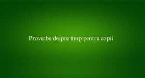Proverbe despre timp pentru copii