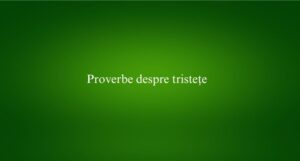 Proverbe despre tristețe