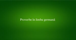 Proverbe în limba germană