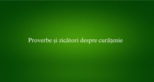 Proverbe și zicători despre curățenie