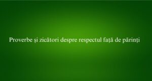 Proverbe și zicători despre respectul față de părinți
